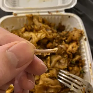 Bones in my Drunken Noodles Dinner