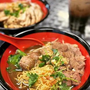 Bowl of thai boat noodles