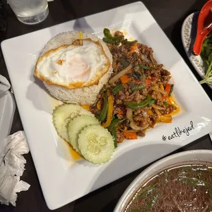 Pad Kao Kra Pao Moo Kraw