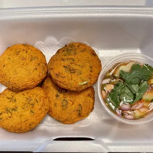 6. Tod Mun Pla (Fish cake) really good and the sauce is delish
