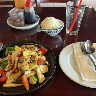 Cashew Chicken with rice