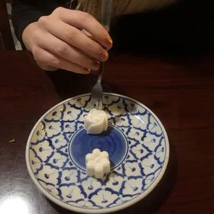 Coconut jelly at the end-cool and tasty