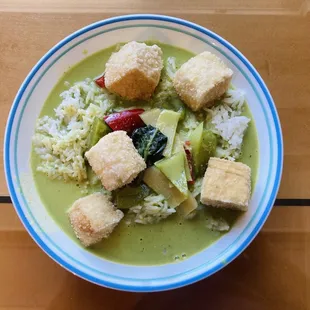 Agedashi tofu green curry