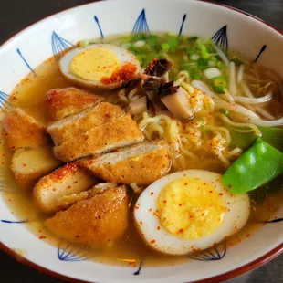 Vegetarian Ramen with "mushroom chicken"
