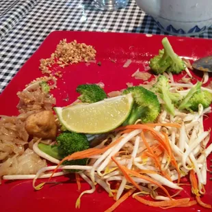 My Pad Thai, I couldnt stop myself from eating half of it already!