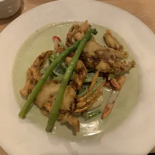 Soft Shell Crab With Asparagus Sauce