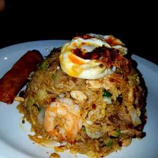 Best combination fried rice ever!!! Added the egg...we can't get enough of the Thai Cafe.