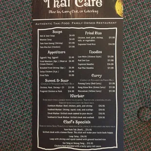 New menu