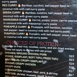 Menu as of 5/2/2022