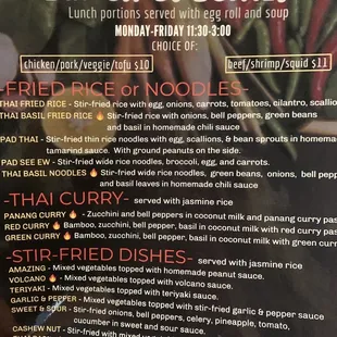 Menu as of 5/2/2022