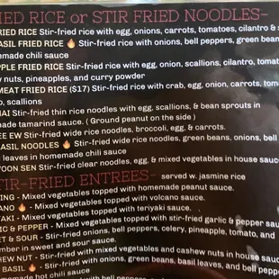 Menu as of 5/2/2022