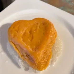 Custard and sticky sweet rice