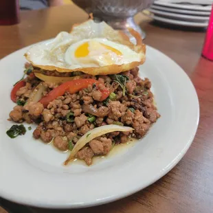 a plate of food on a table