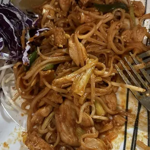 Chicken Pad Thai (half eaten)