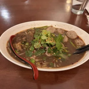 Some of the most remarkable, Thai food in DFW. Thai Charm kuaitieo rua, 2 star spice is plenty. This is a place we are very lucky to have.