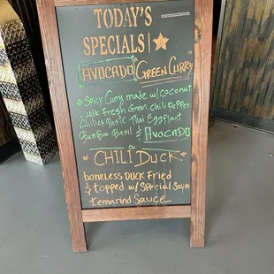 There are daily specials. This was July 20, 2024.