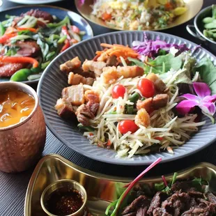 Papaya Salad with Crispy pork belly