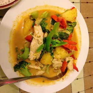 Pineapple curry with chicken