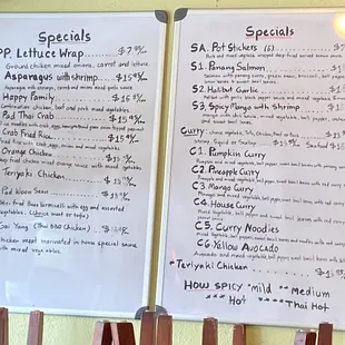 And a lunch menu as well as regular