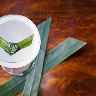 Pandan-mic: made with Hendrick's gin and homemade pandan syrup