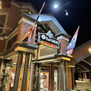 the front of the restaurant