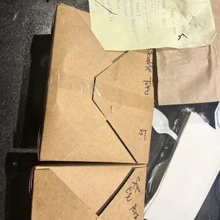 Receipt is for drunken noodles....they sent fried tofu I hate.  Never sent my order &amp; didn&apos;t refund me.