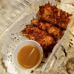 Fried banana with coconut shavings. Delicious!