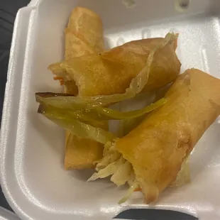 The egg rolls are ass