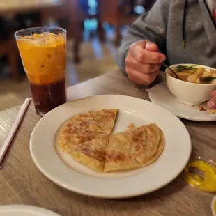 Delicious roti, Thai tea and tom yum