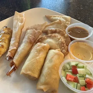 Combination Appetizer - this was so-so, shrimp tempura was more wrapper with rinky dink shrimp, the egg rolls and wontons were  so-so