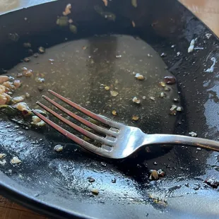 Pool of liquid left over