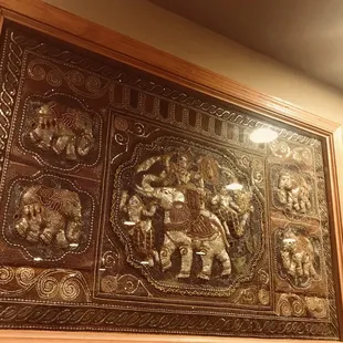 a picture of a mural of elephants