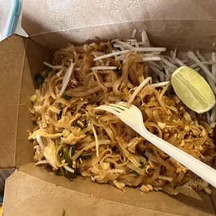 a fork in a box of noodles