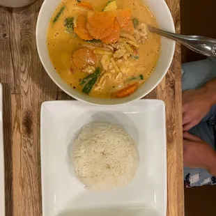 Red curry and rice