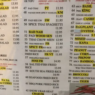 menu