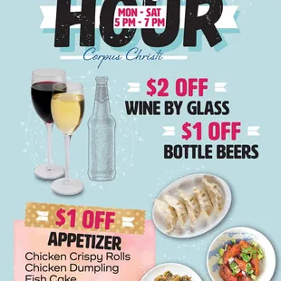 Happy Hour Mon-Sat 5-7pm
