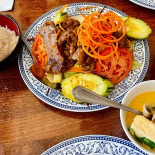 Beef Salad + Tom Kah Soup.