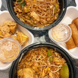 Pad Thai, Crispy Spring Rolls, Crispy Tofu Bites