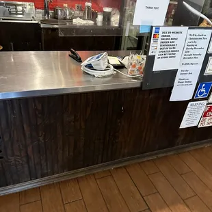 Inside...front desk to checkout at