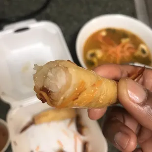 Shrimp Spring Rolls ($10), 6 pieces -- takeout order on 14 January 2022