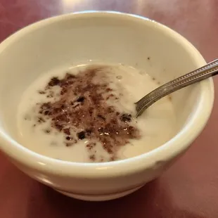 Black rice and coconut milk.