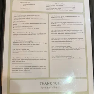 Menu as if January 2023