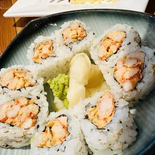 a plate of sushi