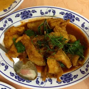 Spicy basa fish $9.95.