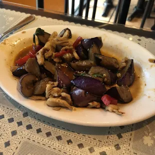 93. Pad Eggplant with chicken
