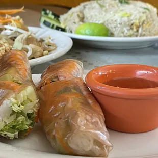 Spring rolls. Little filling, no flavor.
