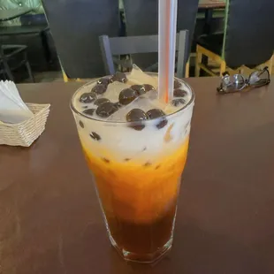Thai tea with boba