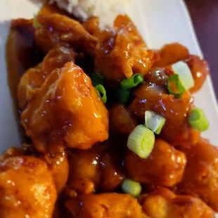 Orange Chicken with white rice lunch special!