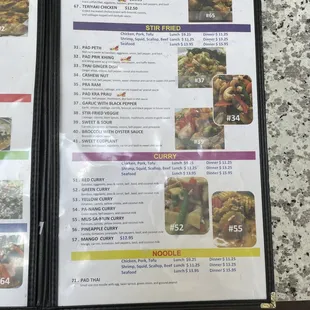 the menu