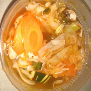 Treating myself to take-out after a long work week. This soup is LOADED with veggies!